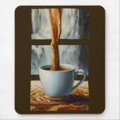 Koffie Cascade Art met Surreal Waterfall Flow Muismat (Voorkant)
