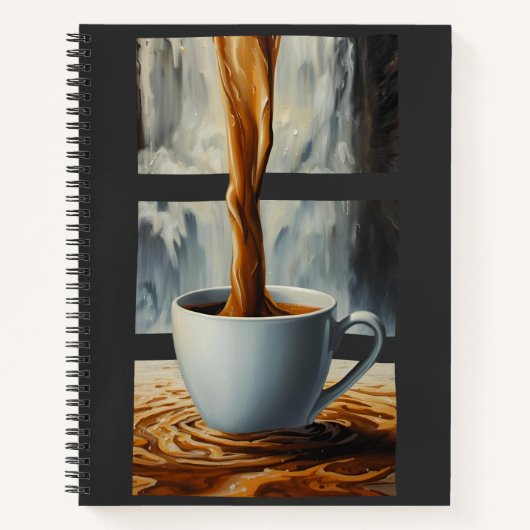 Koffie Cascade Art met Surreal Waterfall Flow Notitieboek (Voorkant)