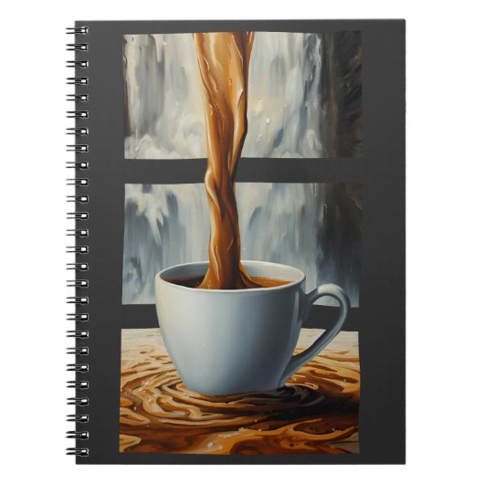 Koffie Cascade Art met Surreal Waterfall Flow Notitieboek (Voorkant)