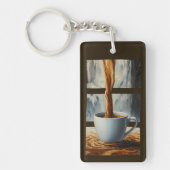 Koffie Cascade Art met Surreal Waterfall Flow Sleutelhanger (Voorkant)
