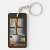 Koffie Cascade Art met Surreal Waterfall Flow Sleutelhanger (achterkant)