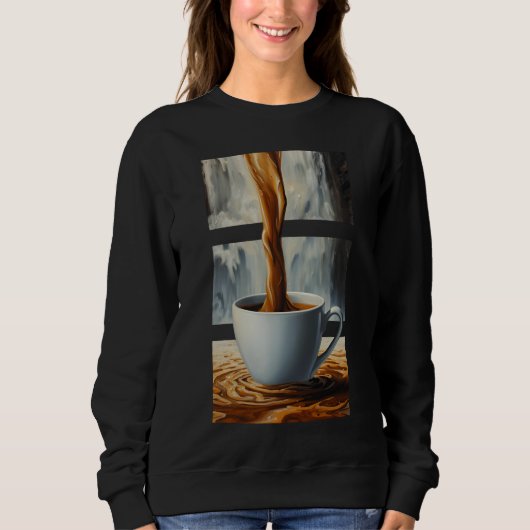 Koffie Cascade Art met Surreal Waterfall Flow Trui (Voorkant)