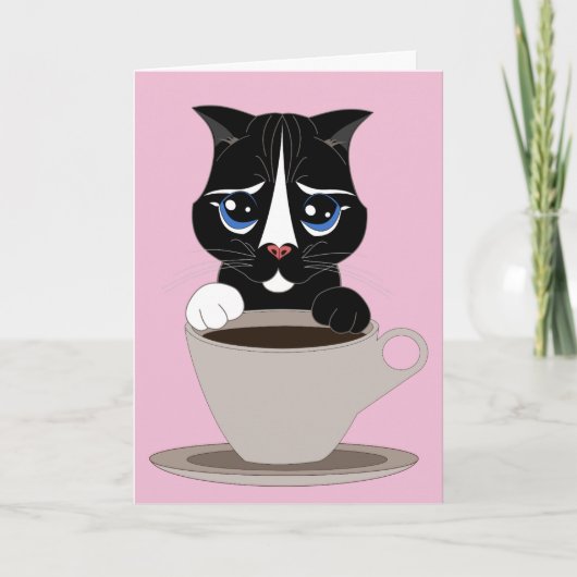 KOFFIE CAT ART ALL OCCASION WENSKAART KAART (Voorkant)