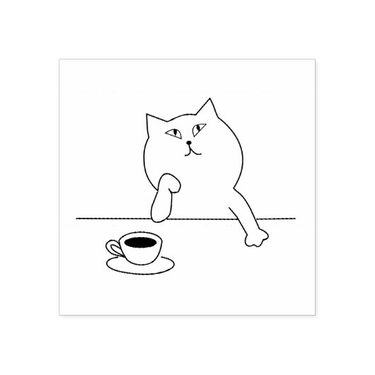 KOFFIE CAT CUTE RUBBER STAMP RUBBERSTEMPEL (Afrduk)