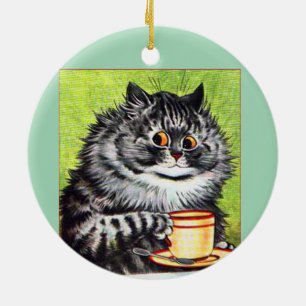 KOFFIE CAT LOUIS WAIN ART ORNANAMENT KERAMISCH ORNAMENT