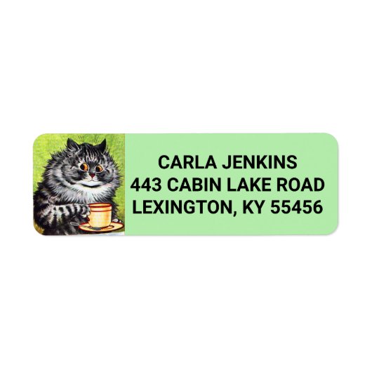 KOFFIE CAT LOUIS WAIN ART Return Address Labels (Voorkant)
