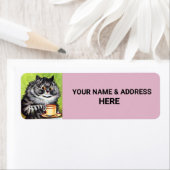 KOFFIE CAT PINK Return Address Labels (Insitu)