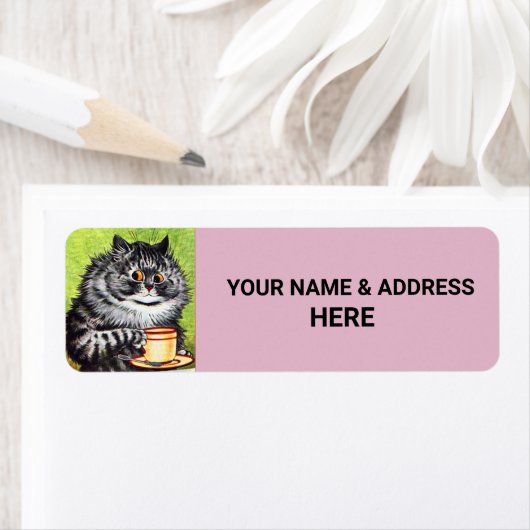 KOFFIE CAT PINK Return Address Labels (Insitu)