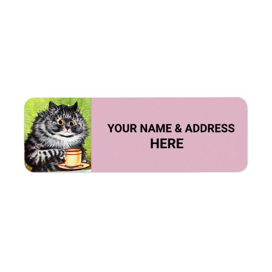 KOFFIE CAT PINK Return Address Labels (Voorkant)