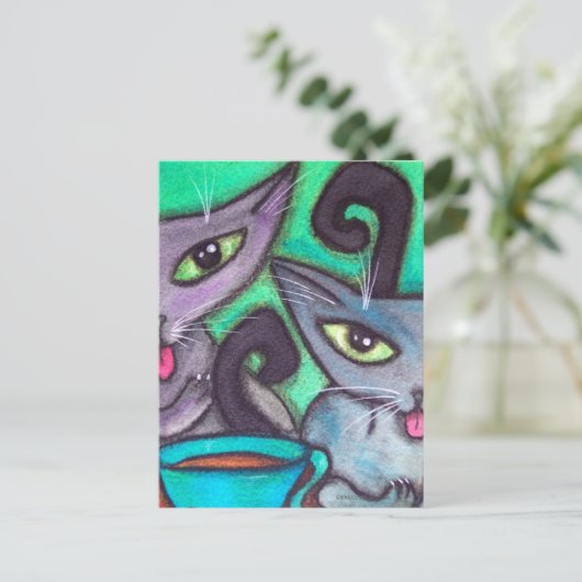 KOFFIE-CATS BRIEFKAART (Staand voorkant)
