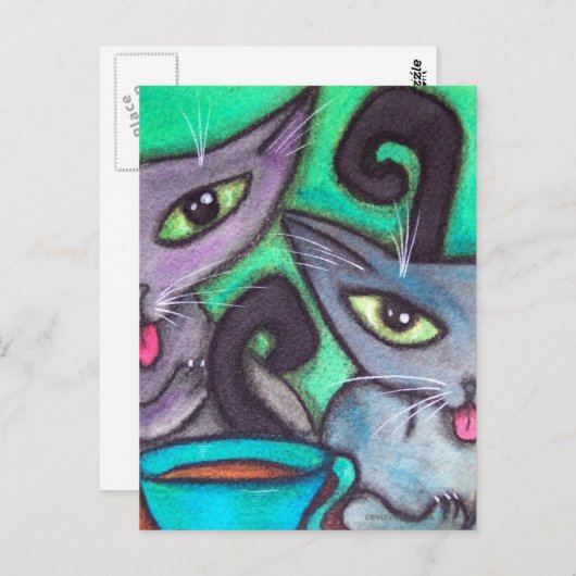 KOFFIE-CATS BRIEFKAART (Voorkant / Achterkant)