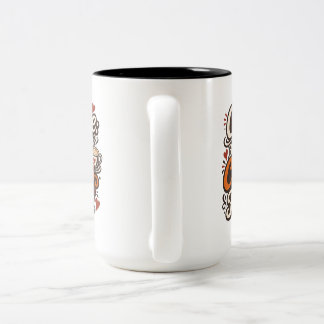 Koffie chaos kantoorvergaderingen tweekleurige koffiemok