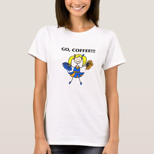 Koffie. Cheerleader T-Shirt (Blonde) (Voorkant)