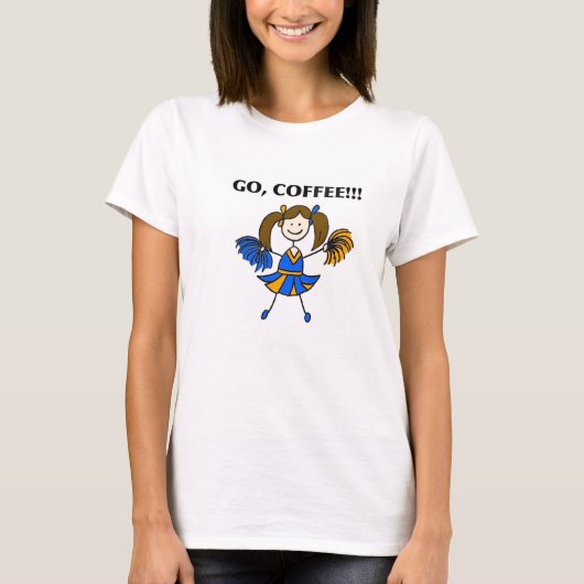 Koffie. Cheerleader T-Shirt (brunette) (Voorkant)