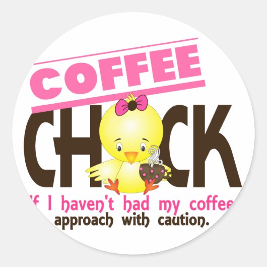 Koffie Chick 1 Ronde Sticker (Voorkant)