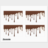 KOFFIE CHOCOLAATE DRIPS YUMMY DELICIOUS WORPEN GRA RECHTHOEKIGE STICKER (Vel)