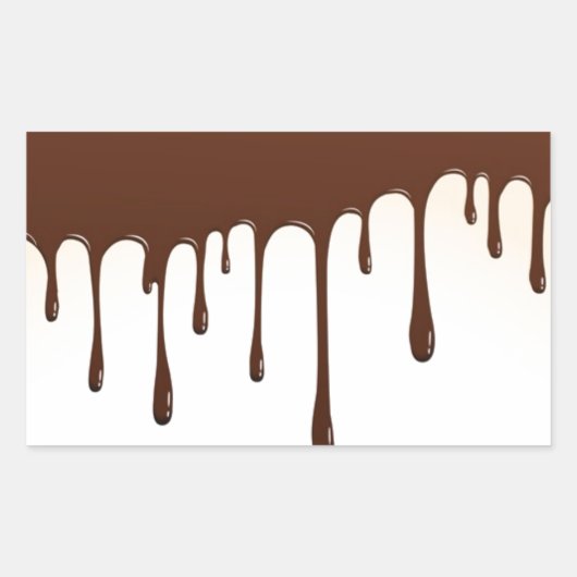 KOFFIE CHOCOLAATE DRIPS YUMMY DELICIOUS WORPEN GRA RECHTHOEKIGE STICKER (Voorkant)