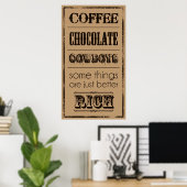 Koffie, chocolade, cowboys... poster (Thuiskantoor)