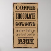Koffie, chocolade, cowboys... poster (Voorkant)