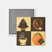 Koffie & Chocolade liefhebbers Koelkast Magneet (Voorkant / Achterkant)