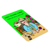 Koffie, chocolade, met de hand getekende vrouw magneet (Rechterzijde)