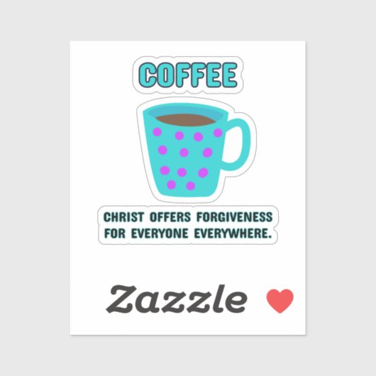 Koffie Christelijke Vergeving Sticker (Vel)