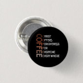 Koffie Christus biedt vergeving aan iedereen ooit Ronde Button 3,2 Cm (Voorkant /achterkant)