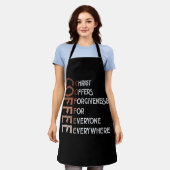 Koffie Christus biedt vergeving aan iedereen ooit Schort (Gedragen)