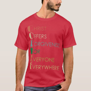 Koffie Christus biedt vergeving aan iedereen ooit T-shirt