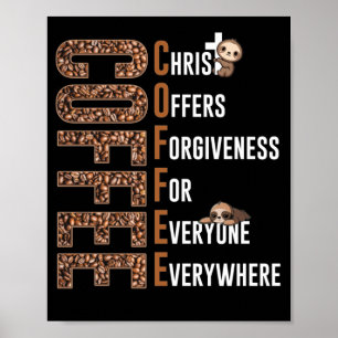Koffie Christus biedt vergeving voor iedereen Poster