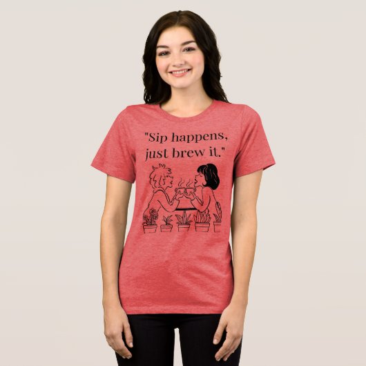 koffie citaat Tri-Blend shirt (Voorkant volledig)