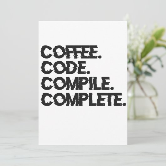 Koffie Code Compiler Compleet Funny Programmeur Ge Kaart (Staand voorkant)