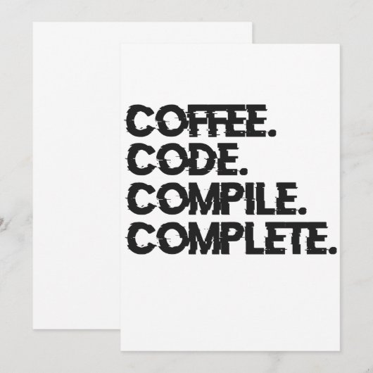 Koffie Code Compiler Compleet Funny Programmeur Ge Kaart (Voorkant / Achterkant)