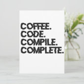 Koffie Code Compileren Compleet Funny Programmeur Kaart (Staand voorkant)