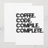 Koffie Code Compileren Compleet Funny Programmeur Kaart (Voorkant / Achterkant)
