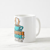 Koffie Code Herhaal Programmeur Humor Koffiemok (Voorkant rechts)