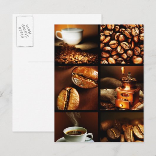 Koffie Collage 2 Briefkaart (Voorkant / Achterkant)