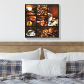 Koffie Collage 2 Canvas Afdruk (Insitu (Slaapkamer))