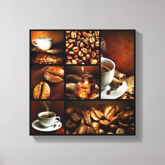Koffie Collage 2 Canvas Afdruk (Voorkant)