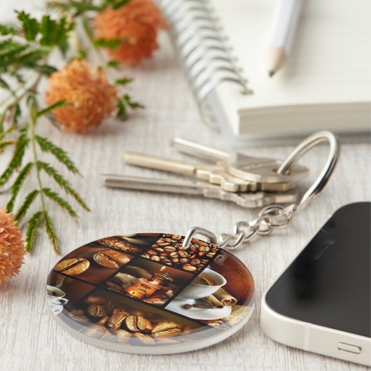 Koffie Collage 2 Sleutelhanger (Voorkant Rechts)