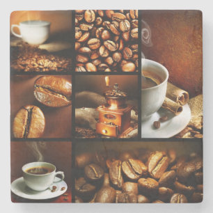 Koffie Collage 2 Stenen Onderzetter