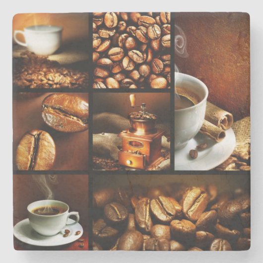 Koffie Collage 2 Stenen Onderzetter (Voorkant)