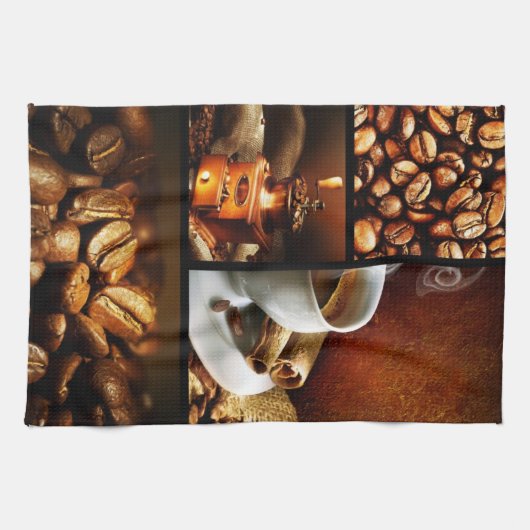 Koffie Collage 2 Theedoek (Horizontaal)