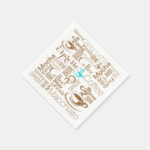 Koffie collage blauw bruin servetten (Hoek)