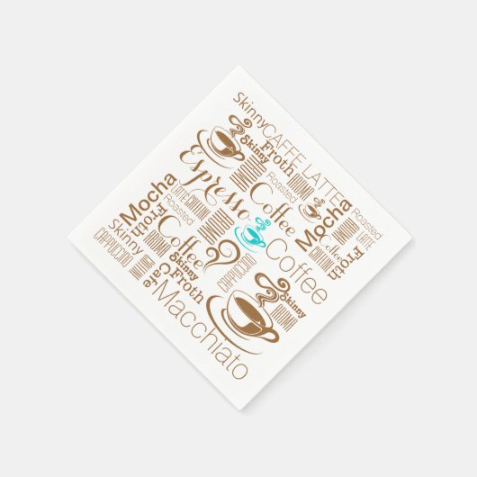 Koffie collage blauw bruin servetten (Hoek)