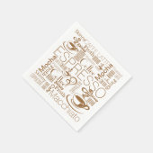 Koffie collage patroon bruin wit servetten (Hoek)