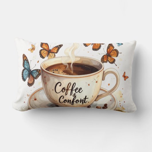 Koffie & Comfort Vreedzame Vlinder Kussen (Voorkant)