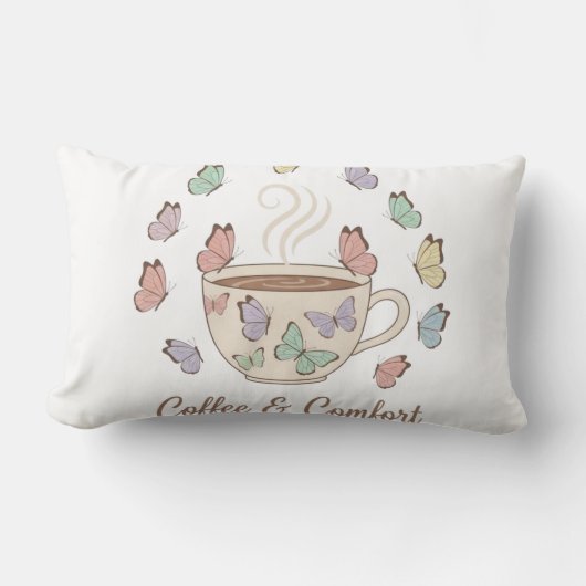 Koffie & Comfort Vreedzame Vlinder Kussen (Voorkant)