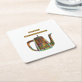 Koffie Connaisseur Bloem Koffiepot Kartonnen Onderzetters (Schuin)