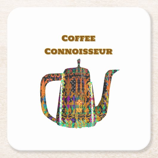 Koffie Connaisseur Bloem Koffiepot Kartonnen Onderzetters (Voorkant)